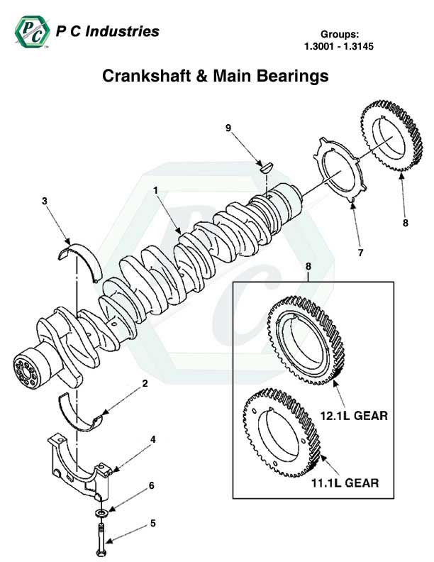 Crankshaft & Main Bearings - Series 60 Detroit Diesel Engines Catalog